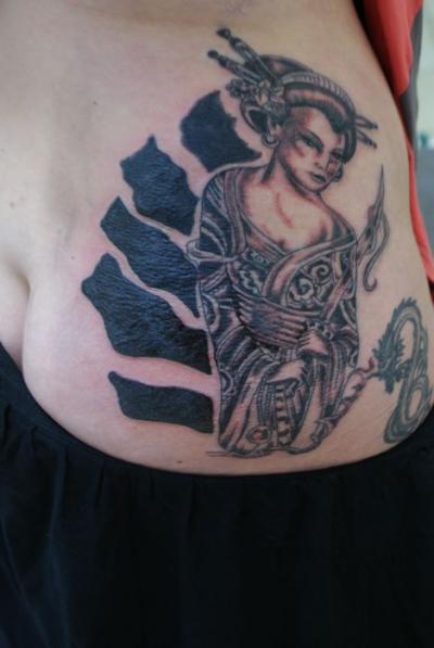 Nos ralisations - tattoo japonnais - tattoo geisha  Boutique Tattoo Evolution Perpignan.