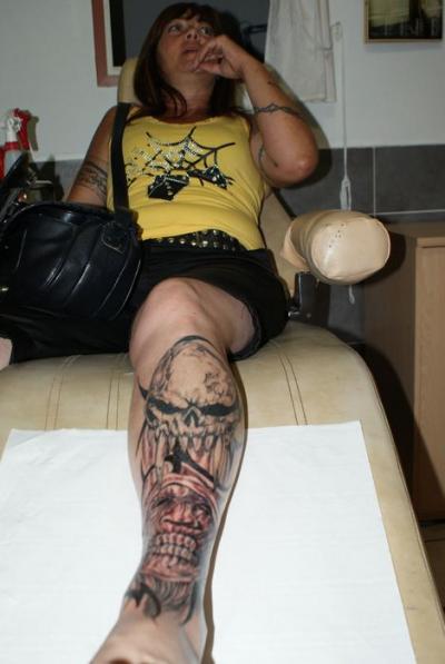Nos ralisations - tattoo sur la mort - tte de mort
