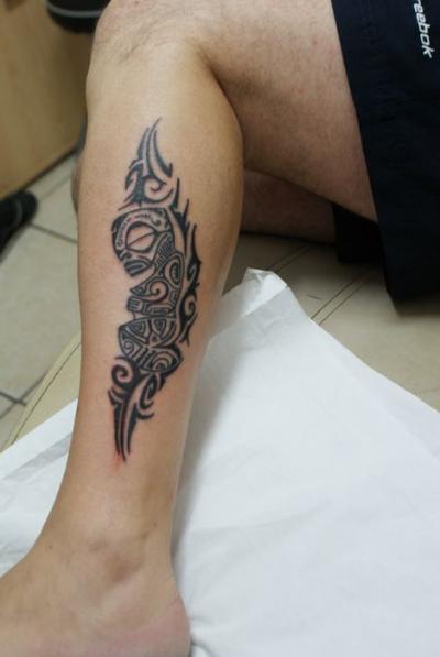 Nos ralisations - maori - Maori au mollet Boutique Tattoo Evolution Perpignan